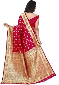 Stylish Art Silk Red Jacquard Saree With Blouse Piece-thumb1