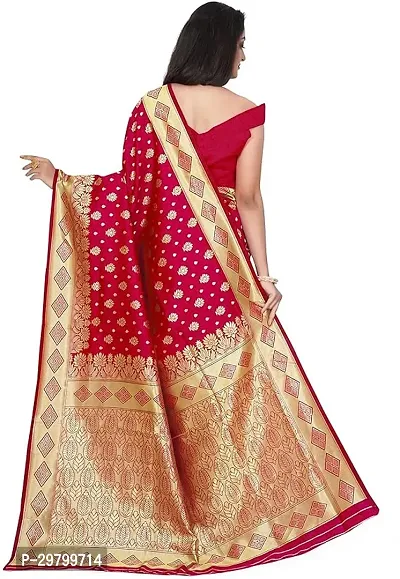 Stylish Art Silk Red Jacquard Saree With Blouse Piece-thumb2