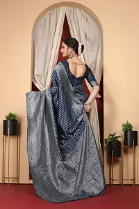 Stylish Art Silk Blue Jacquard Saree With Blouse Piece-thumb1