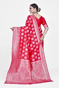 Stylish Art Silk Red Jacquard Saree With Blouse Piece-thumb1