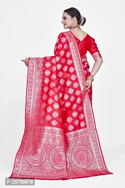 Stylish Art Silk Red Jacquard Saree With Blouse Piece-thumb2