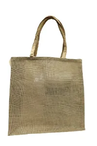 Eco-Friendly Jute Bag-Reusable Multipurpose Hand Bag with Zip (Brown)-thumb3