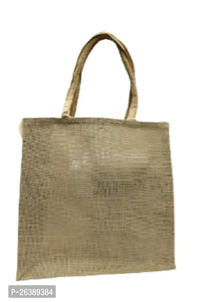 Eco-Friendly Jute Bag-Reusable Multipurpose Hand Bag with Zip (Brown)-thumb4