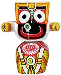 Palak Saxena Divine Trimurty Wooden Lord Jagannath, Balaram, and Subhadra Idol Set - 4 Inches, Multicolor-thumb1