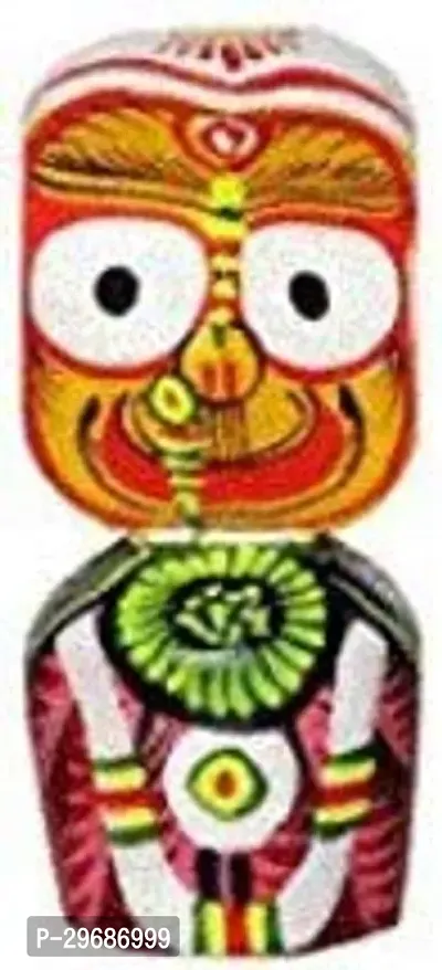 Palak Saxena Divine Trimurty Wooden Lord Jagannath, Balaram, and Subhadra Idol Set - 4 Inches, Multicolor-thumb3