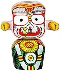 Palak Saxena Divine Trimurty Wooden Lord Jagannath, Balaram, and Subhadra Idol Set - 4 Inches, Multicolor-thumb3