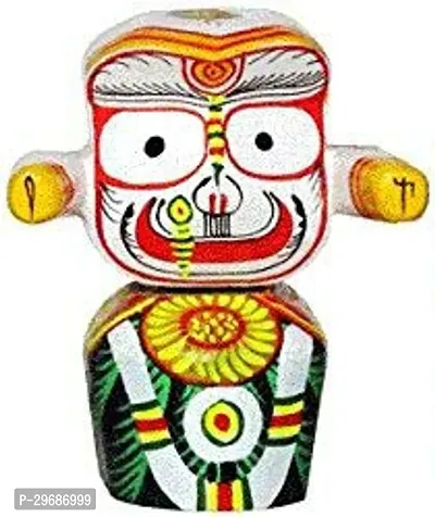 Palak Saxena Divine Trimurty Wooden Lord Jagannath, Balaram, and Subhadra Idol Set - 4 Inches, Multicolor-thumb4