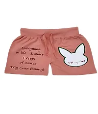 Little Funky 100% Pure Cotton Casual Attractive Baby Bunny Designed Pattern Regular Pattern Boys and Girls Unisex Shorts for Kids-thumb1