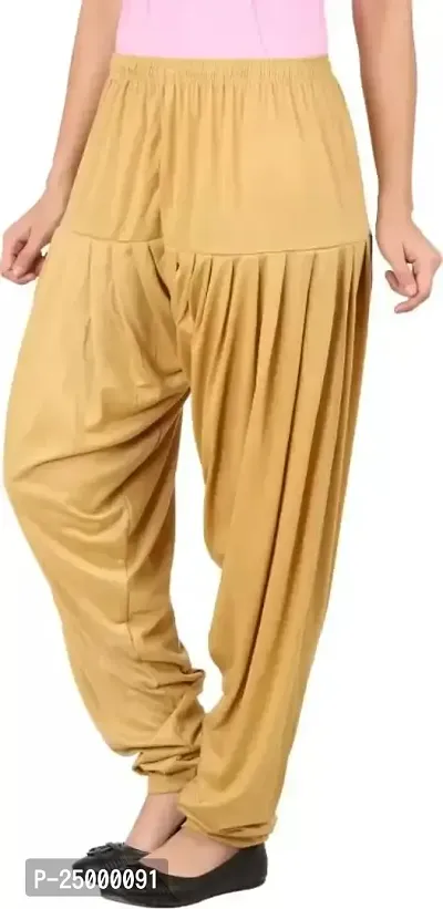 Ultra Soft Rayon Viscose Solid Color Attractive Pleated Pattern Casual wear/Ethnic wear Regular Fit Patiala Pants for Trendy Womens-thumb2