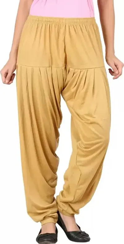 Ultra Soft Rayon Viscose Solid Color Attractive Pleated Pattern Casual wear/Ethnic wear Regular Fit Patiala Pants for Trendy Womens