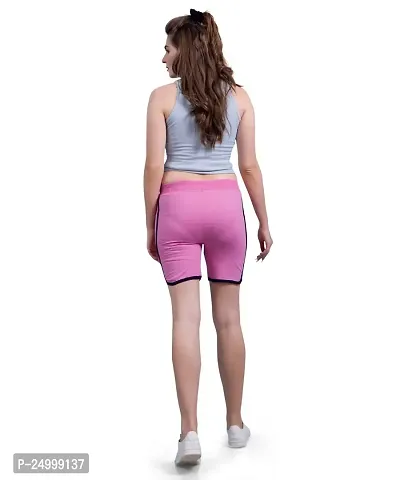 Monisha Plus 100% Pure Cotton Solid Casual 100% Pure Cotton Solid Casual Gym/Cycling/Active Shorts for Womens-thumb2