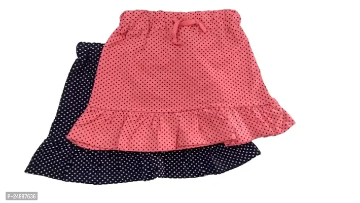 Little Funky 100% PUE Cotton Dotted Skirts - Pack of 2 pcs