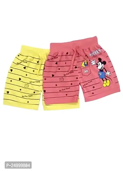 Little Funky 100% Pure Cotton Printed Unisex Kids Boys and Girls Casual Regular fit Shorts-thumb0