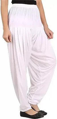 Ultra Soft Rayon Viscose Solid Color Attractive Pleated Pattern Casual wear/Ethnic wear Regular Fit Patiala Pants for Trendy Womens-thumb1