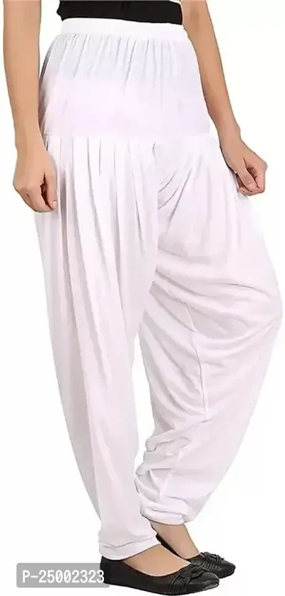 Ultra Soft Rayon Viscose Solid Color Attractive Pleated Pattern Casual wear/Ethnic wear Regular Fit Patiala Pants for Trendy Womens-thumb2