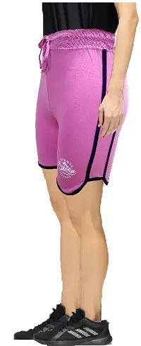 Monisha Plus 100% Pure Cotton Solid Casual 100% Pure Cotton Solid Casual Gym/Cycling/Active Shorts for Womens-thumb3