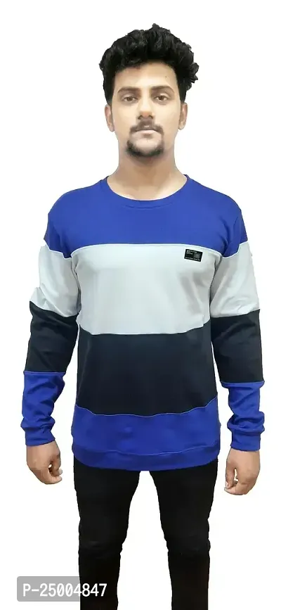 Dudelo Cotton Blended Regular fit Color Blocked Round Neck Full Sleeve Trendy Casual Sweater for Mens-thumb0