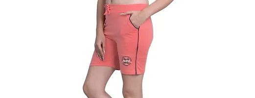 Monisha Plus 100% Pure Cotton Solid Casual Gym/Cycling/Active Shorts for Womens-thumb2