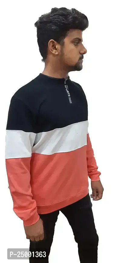 Dudelo Cotton Blended Color Blocked High Neck Regular fit Casual Sweater for Mens - Pack of 1-thumb3