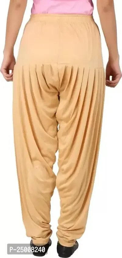 Ultra Soft Rayon Viscose Solid Color Attractive Pleated Pattern Casual wear/Ethnic wear Regular Fit Patiala Pants for Trendy Womens-thumb3