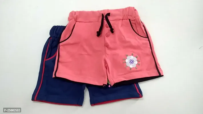 Little Funky Pure Cotton Embroidered Button Shorts - Pack of 2 pcs-thumb2