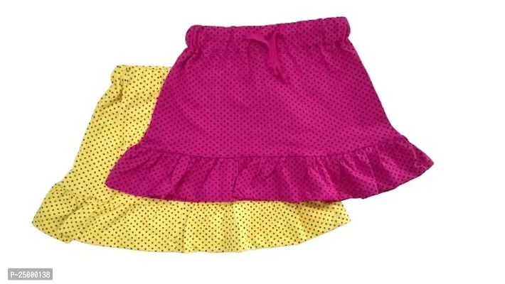 Little Funky 100% PUE Cotton Dotted Skirts - Pack of 2 pcs