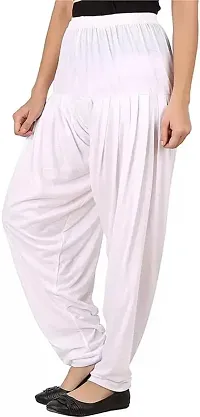 Ultra Soft Rayon Viscose Solid Color Attractive Pleated Pattern Casual wear/Ethnic wear Regular Fit Patiala Pants for Trendy Womens-thumb3