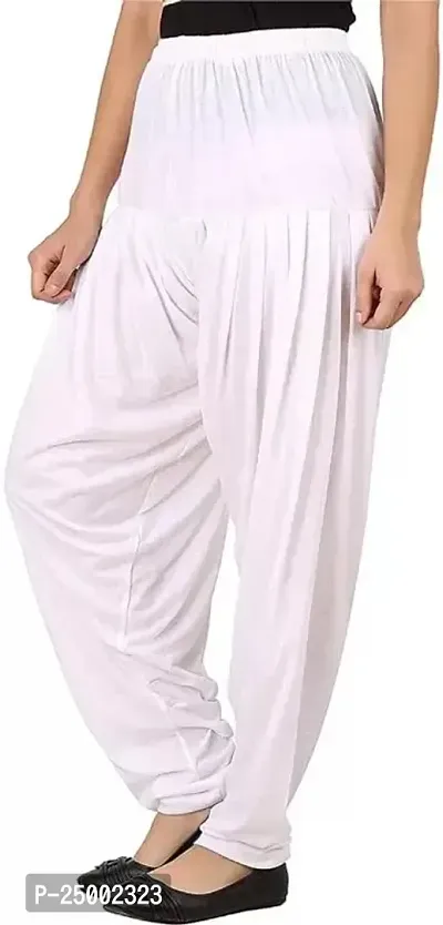 Ultra Soft Rayon Viscose Solid Color Attractive Pleated Pattern Casual wear/Ethnic wear Regular Fit Patiala Pants for Trendy Womens-thumb4