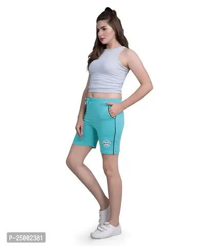 Monisha Plus 100% Pure Cotton Solid Casual Gym/Cycling/Active Shorts for Womens-thumb5