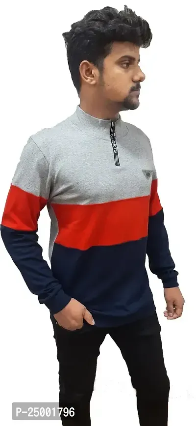 Dudelo Cotton Blended Color Blocked High Neck Regular fit Casual Sweater for Mens - Pack of 1-thumb4