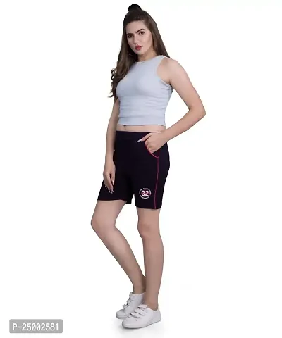 Monisha Plus 100% Pure Cotton Solid Casual Gym/Cycling/Active Shorts for Womens-thumb4