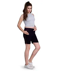 Monisha Plus 100% Pure Cotton Solid Casual Gym/Cycling/Active Shorts for Womens-thumb4