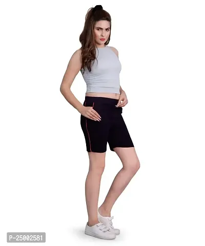 Monisha Plus 100% Pure Cotton Solid Casual Gym/Cycling/Active Shorts for Womens-thumb5