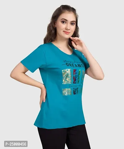 Monisha Plus Pure Cotton Graphic Printed Half Sleeve Round Neck Tshirt-thumb4