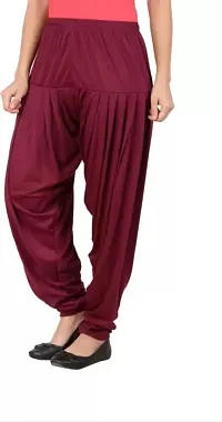 Ultra Soft Rayon Viscose Solid Color Attractive Pleated Pattern Casual wear/Ethnic wear Regular Fit Patiala Pants for Trendy Womens-thumb2