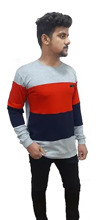 Dudelo Cotton Blended Regular fit Color Blocked Round Neck Full Sleeve Trendy Casual Sweater for Mens-thumb3