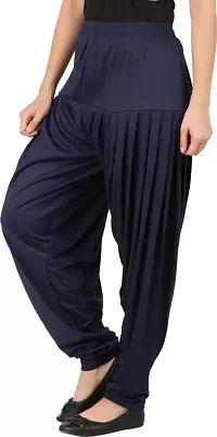 Ultra Soft Rayon Viscose Solid Color Attractive Pleated Pattern Casual wear/Ethnic wear Regular Fit Patiala Pants for Trendy Womens-thumb2