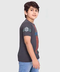 Little Funky Pure Cotton Round Neck Half Sleeve Trendy Graphic Printed Tshirt fot Boys-thumb2