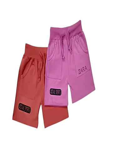 Little Funky 100% Pure Regular fit Casual Shorts for Kids Girls