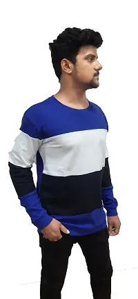 Dudelo Cotton Blended Regular fit Color Blocked Round Neck Full Sleeve Trendy Casual Sweater for Mens-thumb3