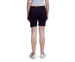 Monisha Plus 100% Pure Cotton Solid Casual Gym/Cycling/Active Shorts for Womens-thumb1
