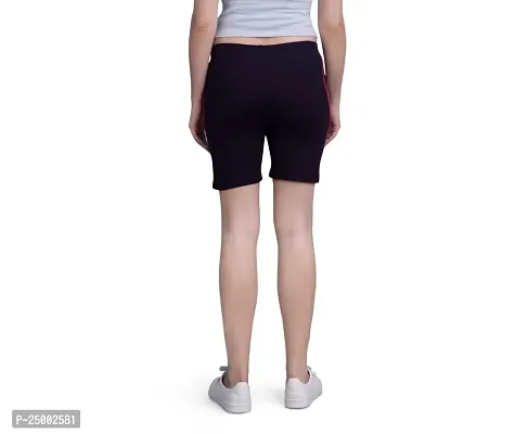 Monisha Plus 100% Pure Cotton Solid Casual Gym/Cycling/Active Shorts for Womens-thumb2
