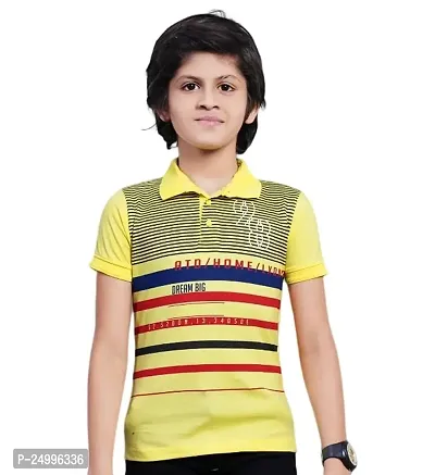 Little Funky Pure Cotton Boys Printed Polo T-Shirt