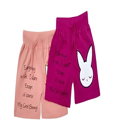 Little Funky 100% Pure Casual Attractive Baby Bunny Designed Pattern Regular Pattern Boys and Girls Unisex Shorts for Kids