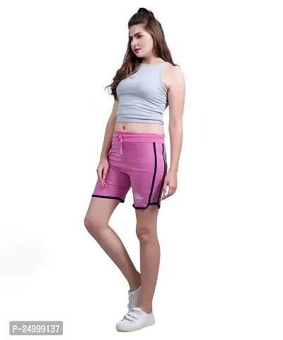 Monisha Plus 100% Pure Cotton Solid Casual 100% Pure Cotton Solid Casual Gym/Cycling/Active Shorts for Womens-thumb3