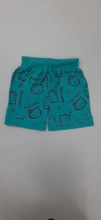 Little Funky 100% Pure Cotton All Over Printed Kids Lovable Kitty Design Pattern Attractive Shorts for Girls -Pack of 2 Pcs-thumb4