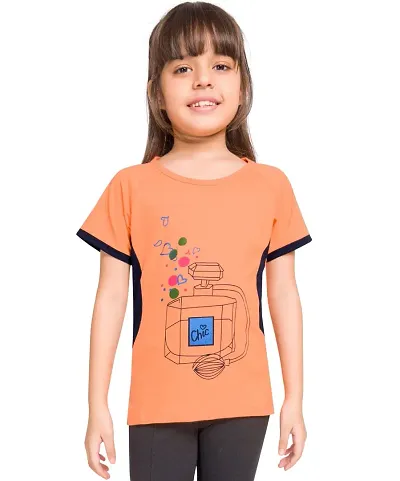 Little Funky Pure Girls Half Sleeve Trendy Casual Tshirt