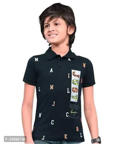 Little Funky Pure Cotton Boys Printed Polo T-Shirt