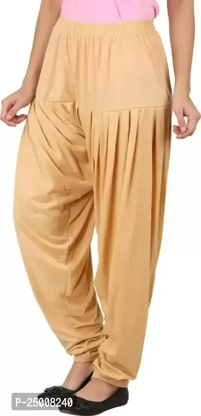Ultra Soft Rayon Viscose Solid Color Attractive Pleated Pattern Casual wear/Ethnic wear Regular Fit Patiala Pants for Trendy Womens-thumb2