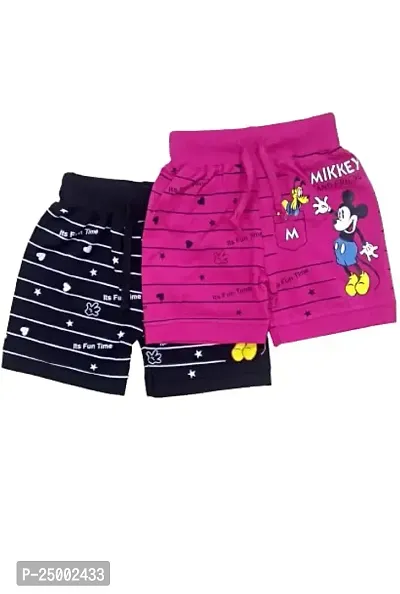 Little Funky 100% Pure Cotton Printed Unisex Kids Boys and Girls Casual Regular fit Shorts-thumb0